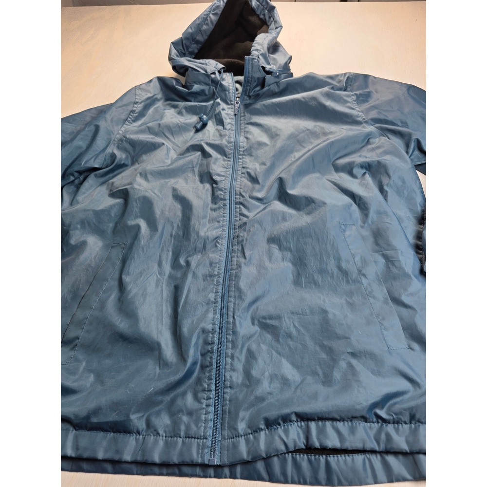 Totes Blue Fleece Lined Hooded Windbreaker Jacket Large BL600029-2204 Classic